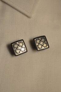 Bidri Cufflinks with Silver Inlay - Square