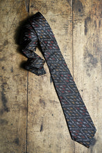 Load image into Gallery viewer, Black Silk Ikat Necktie
