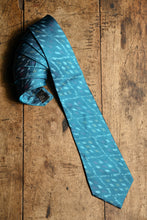 Load image into Gallery viewer, Blue Peacock Silk Ikat Necktie
