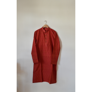 Ikat kurta in Red