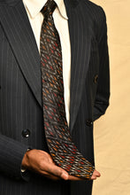 Load image into Gallery viewer, Black Silk Ikat Necktie
