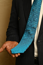 Load image into Gallery viewer, Blue Peacock Silk Ikat Necktie
