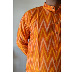 Ikat kurta in Orange