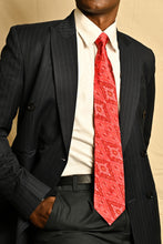 Load image into Gallery viewer, Red Silk Ikat Necktie
