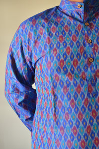 Ikat kurta in Blue