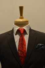 Load image into Gallery viewer, Red Silk Ikat Necktie
