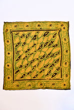 Load image into Gallery viewer, Ajrakh Silk Pocket Square in Moss Green
