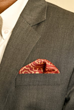 Load image into Gallery viewer, Ajrakh Silk Pocket Square in Rust
