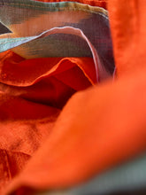 Load image into Gallery viewer, Pocket Squares in Ikat Spectrum &amp; Raw Silk Orange (Set of 2)
