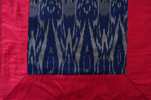 Blue Table Runner in Ikat & Raw Silk