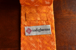 Raw Silk Ikat Necktie in Diamond Yellow