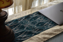 Load image into Gallery viewer, Green Table Runner in Ikat &amp; Raw Silk
