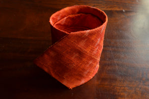 Raw Silk Ikat Necktie in Diamond Orange