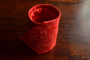 Raw Silk Ikat Necktie in Scarlet Red