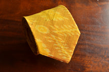 Load image into Gallery viewer, Raw Silk Ikat Necktie in Patterned Yellow

