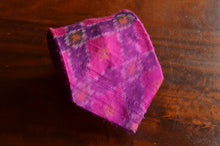 Load image into Gallery viewer, Raw Silk Ikat Necktie in Patterned Purple
