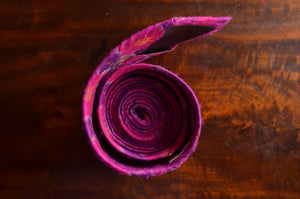 Raw Silk Ikat Necktie in Patterned Purple