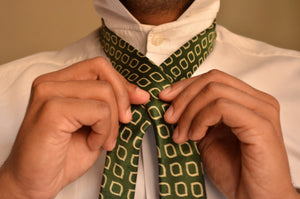 Mashru Necktie in Bottle Green