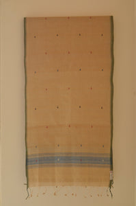 Naturally Dyed Jamdani Scarf (Long) in Yellow