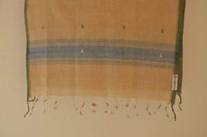 Naturally Dyed Jamdani Scarf (Long) in Yellow