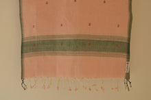 Load image into Gallery viewer, Naturally Dyed Jamdani Scarf (Long) in Peach
