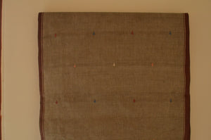 Naturally Dyed Jamdani Scarf (Long) in Brown