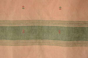 Naturally Dyed Jamdani Scarf (Long) in Peach
