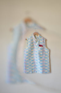 Indian Jacket - White Wave (Raw Silk Ikat)