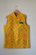 Load image into Gallery viewer, Indian Jacket - Yellow Tiger (Raw Silk Ikat)
