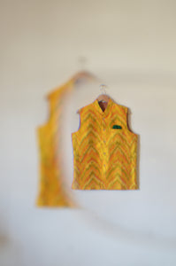 Indian Jacket - Yellow Tiger (Raw Silk Ikat)