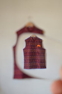 Indian Jacket - Maroon Regal (Raw Silk Ikat)