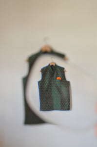 Indian Jacket - Green Diamond (Raw Silk Ikat)