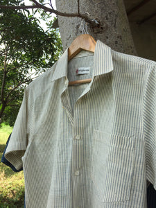 Half Sleeve Striped Shirt (White)