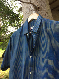 Half Sleeve Striped Shirt (Blue)