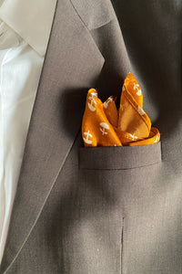 Pocket Squares in Motif Mashru Yellow & Raw Silk Green (Set of 2)