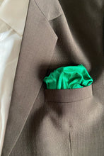 Load image into Gallery viewer, Pocket Squares in Motif Mashru Yellow &amp; Raw Silk Green (Set of 2)
