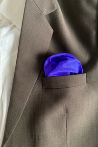 Pocket Squares in Ikat Maroon & Raw Silk Blue (Set of 2)