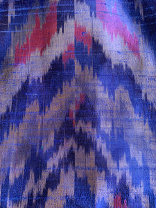 Indian Jacket - Blue Tiger (Raw Silk Ikat)