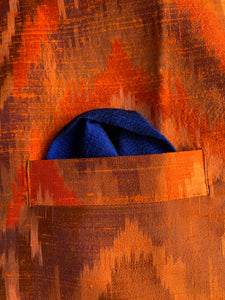 Indian Jacket - Orange Tiger (Raw Silk Ikat)