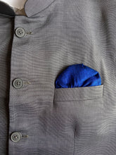 Load image into Gallery viewer, Raw Silk Pocket Squares in Red Ikat &amp; Solid Blue - Set of 2
