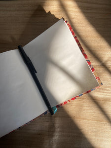 Notebook in Kalamkari Red - Blue (Plain)