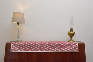 Cotton Ikat Table Runner in Maroon