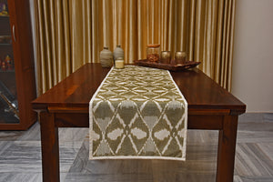 Cotton Ikat Table Runner in Brown