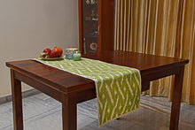 Load image into Gallery viewer, Cotton Ikat Table Runner in Green
