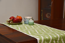 Load image into Gallery viewer, Cotton Ikat Table Runner in Green
