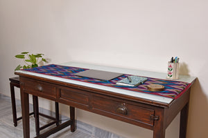 Silk Ikat Table Runner in Blue