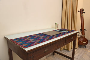 Silk Ikat Table Runner in Blue