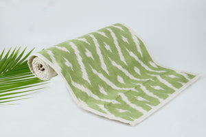 Cotton Ikat Table Runner in Green