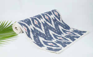 Cotton Ikat Table Runner in Blue